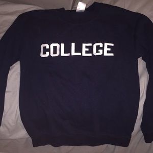 "College" sweatshirt